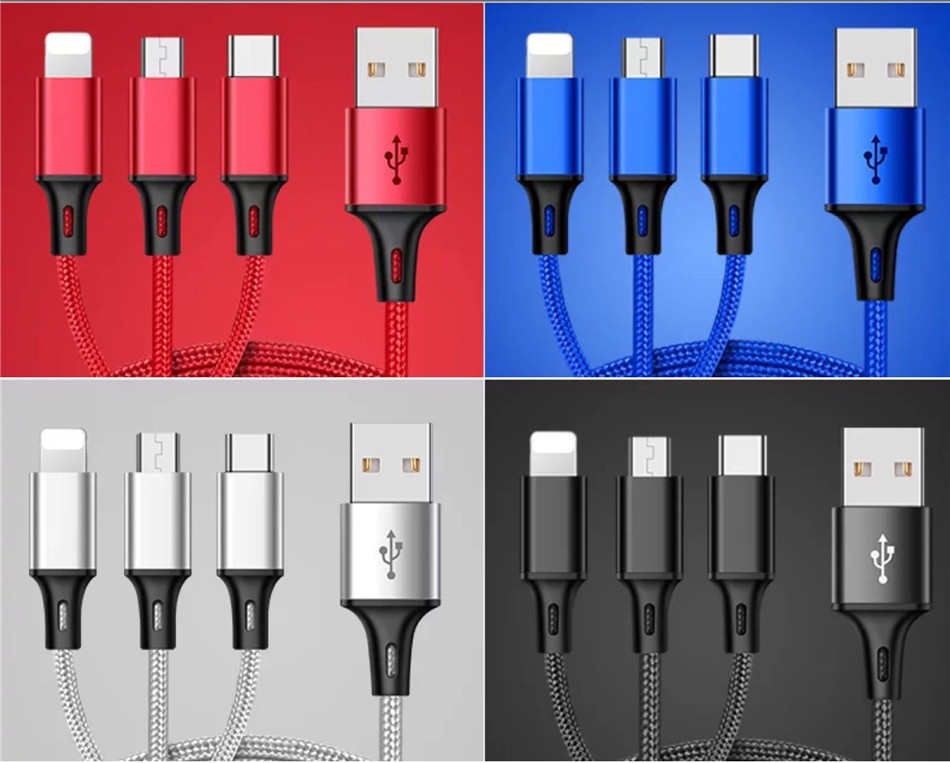 NOHON Micro USB Cable Type-C 8pin 3 2 in 1 For iPhone 7 8 6 6S Plus X iOS Android For Xiaomi LG Cable Fast Charger Cables 1 (1)