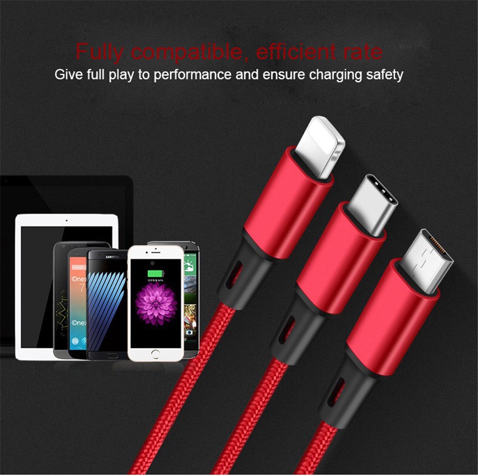 NOHON Micro USB Cable Type-C 8pin 3 2 in 1 For iPhone 7 8 6 6S Plus X iOS Android For Xiaomi LG Cable Fast Charger Cables 1 (7)