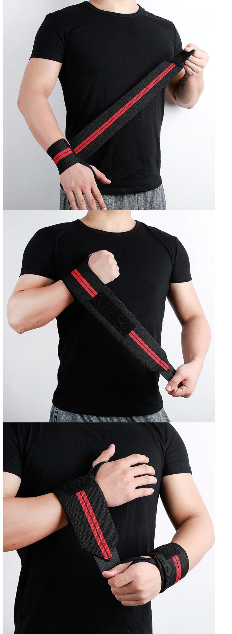 Weight Lifting Strap Fitness Gym Sport Wrist Wrap Bandage Hand Support Wristband (5)
