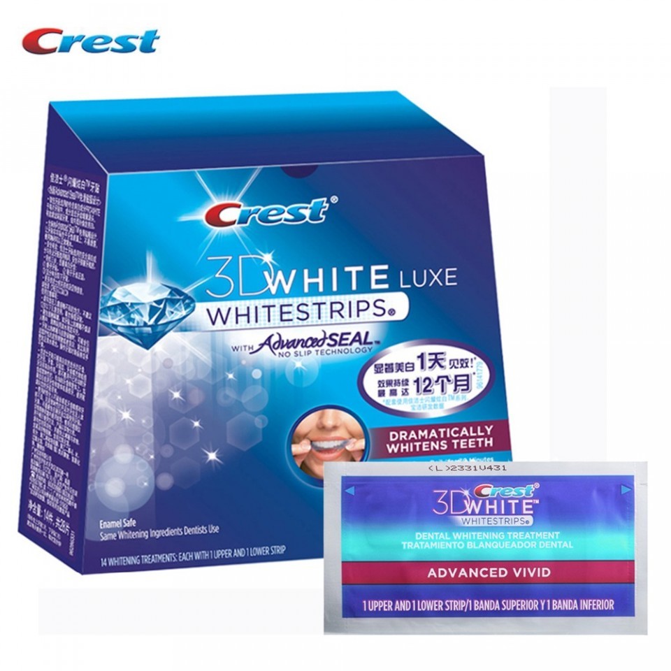 ערכת הלבנת שיניים ביתית Crest whitestrips 3D advanced vivid