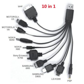 כבל USB משולב 10 ב- 1 להטענת מגוון טלפונים סלולרים