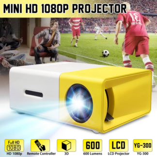 מקרן מולטימדיה נייד HD עוצמתי, עד 80 אינץ' בטכנולוגיית LED כולל שלט רחוק