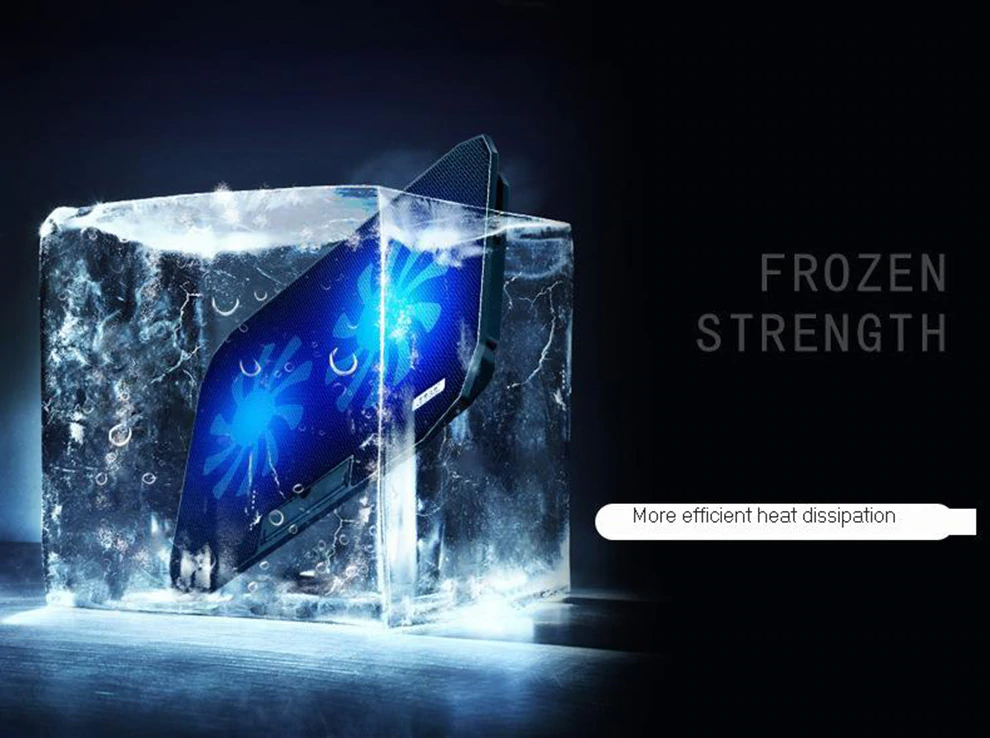 משטח קירור למחשב נייד מבית ICE COOREL עם 2 מאווררים עוצמתיים! – תמונה 4