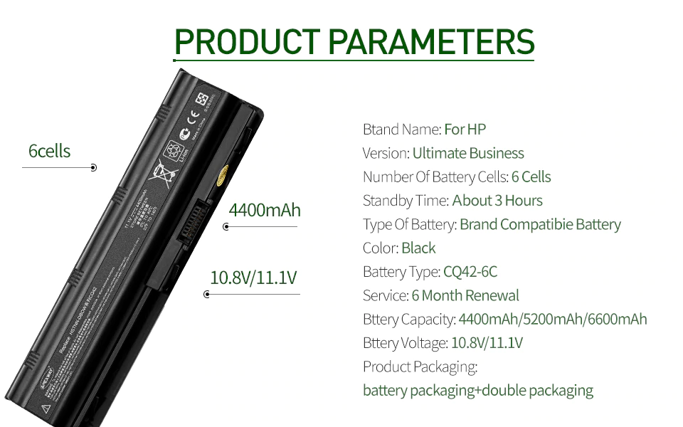 סוללה למחשב נייד HP 593553-001 Pavilion g4 g6 g7 G4 G6 G7 – תמונה 3