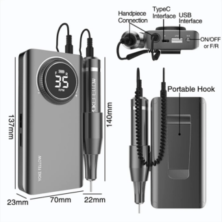 משייף ציפורניים חשמלי נטען ומקצועי WireLess35