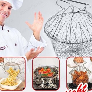 רשת טיגון סל הפלא Chef Basket לשטיפת מזון, לאידוי ירקות, לטיגון עמוק , הרתחת ביצים קשות ועוד!