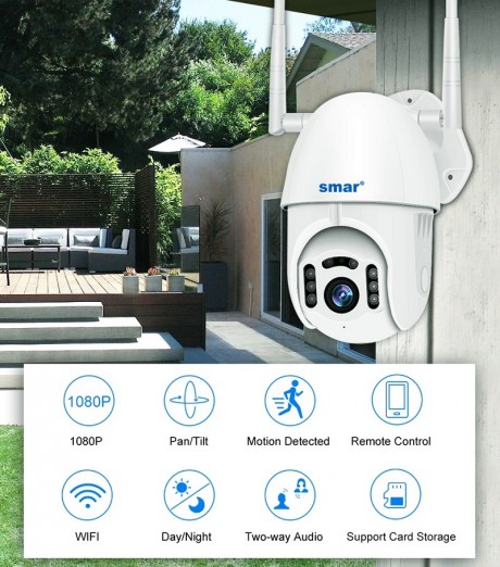 מצלמה אבטחה WIFI חיצונית ממונעת – 360 מעלות לתנאי חוץ קשים וראית לילה IR