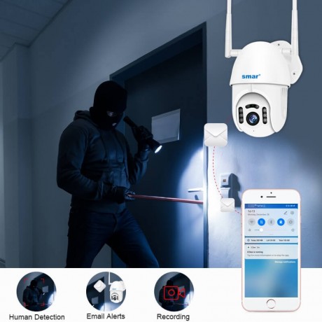 מצלמה אבטחה WIFI חיצונית ממונעת – 360 מעלות לתנאי חוץ קשים וראית לילה IR – תמונה 4