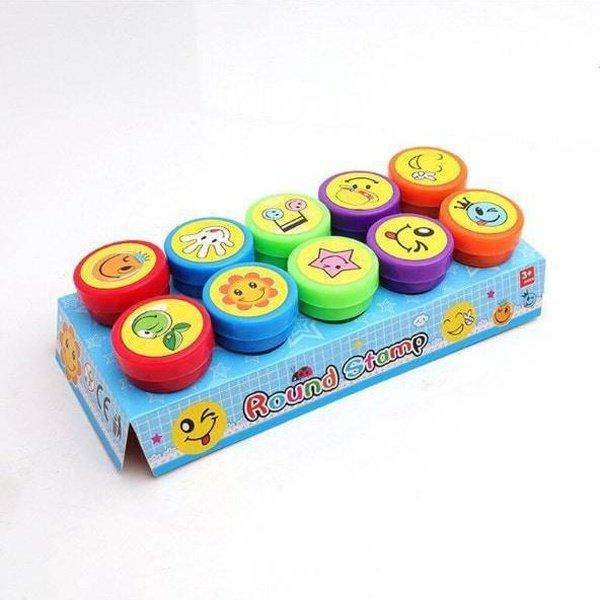 חותמות לילדים - סט 10 חותמות צבע במגוון צורות ועיצובים יצירתיים – תמונה 5