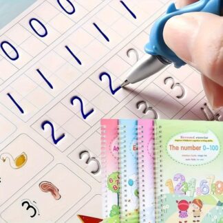 סט 4 חוברות הכנה לכיתה א' - לימוד כתיבה, חשבון ואנגלית לילדים