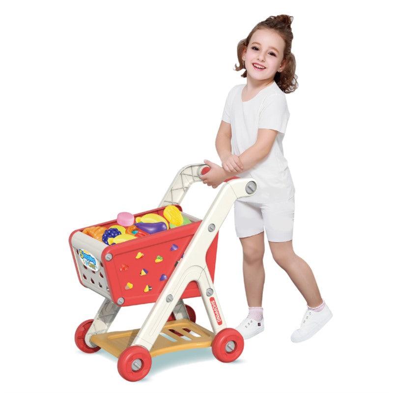 עגלת צעצוע לילדות במגוון צבעים - סל אחסון גדול וגלגלים חלקים לשעות משחק יצירתי – תמונה 6
