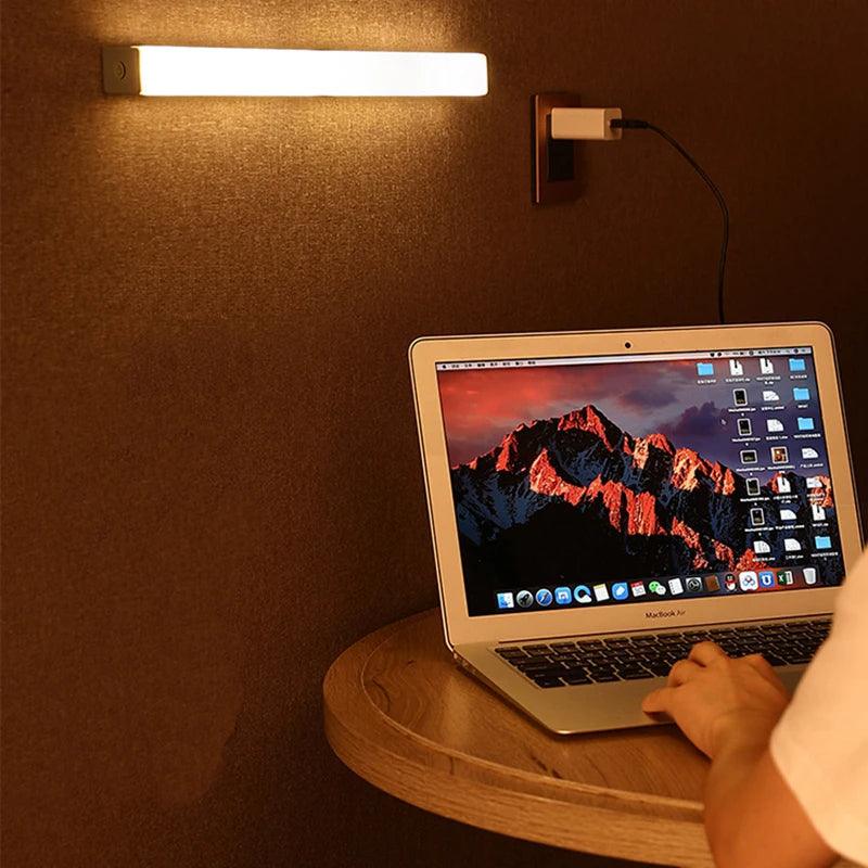 תאורת לד עם חיישן תנועה אוטומטי 40 סמ נטענת USB להתקנה ללא קידוח – תמונה 4