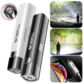 פנס LED נטען USB נייד וחזק במיוחד לשימוש ממושך