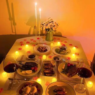 12 נרות לד דקורטיביים עם סוללות ולהבה מציאותית