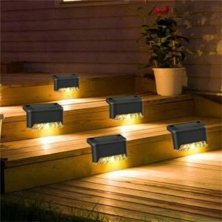 מנורת גן סולארית - חבילת 4 יחידות LED להדלקה אוטומטית, עמידות במים IP44