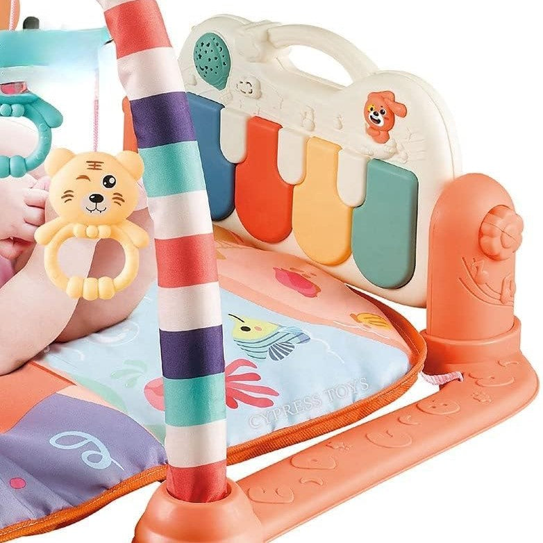 משטח פעילות מוזיקלי לתינוקות עם קשת צעצועים צבעונית ואורגן - מגיל לידה – תמונה 6
