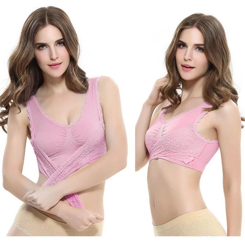 חזיית ספורט עם סגירה קדמית מחטבת ותומכת לאימונים ופעילות גופנית – תמונה 4