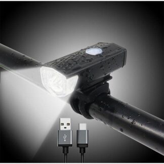 פנס LED קדמי לאופניים נטען USB עמיד במים IPX6 עם 3 מצבי תאורה