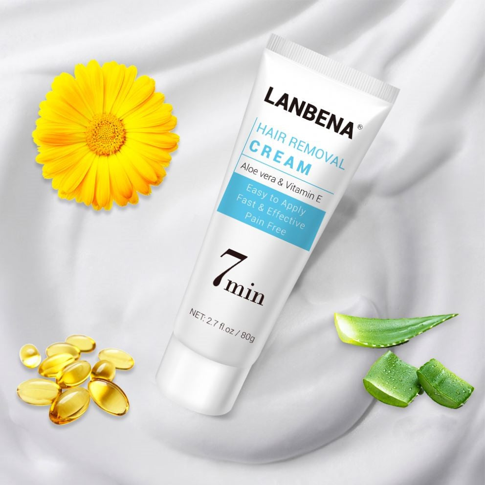 קרם להסרת שיער LANBENA ללא כאב עם אלוורה וויטמין E, 80 מל – תמונה 2