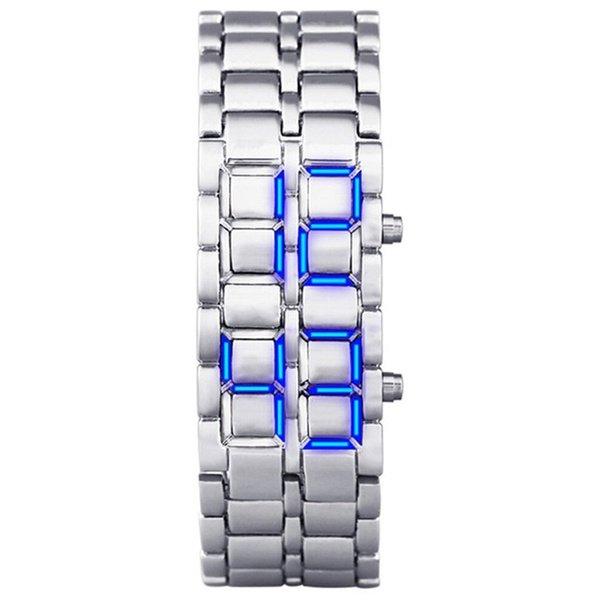 שעון יד דיגיטלי אופנתי עם תצוגת LED ורצועת מתכת נוחה - עיצוב מודרני לכל אירוע – תמונה 6
