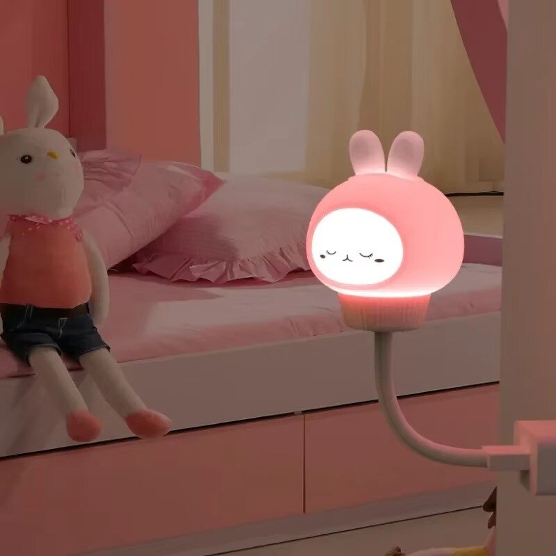 מנורת לילה לילדים עם שלט, חיבור USB ועיצובי חיות – תמונה 3