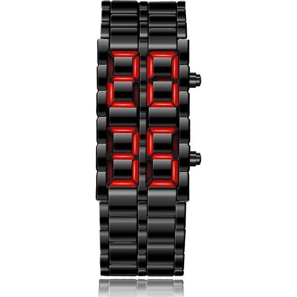 שעון יד דיגיטלי אופנתי עם תצוגת LED ורצועת מתכת נוחה - עיצוב מודרני לכל אירוע – תמונה 4