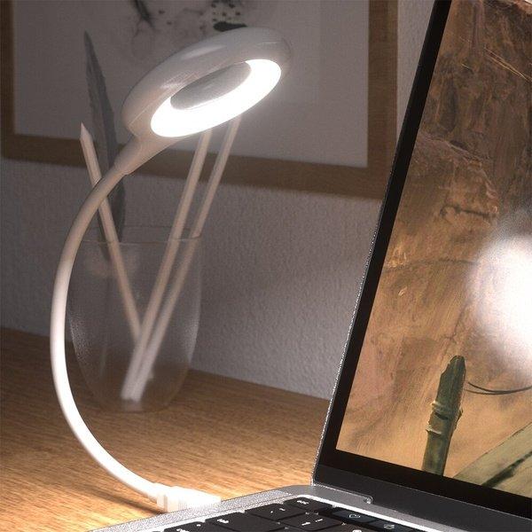 מנורת קריאה USB שולחנית עם תאורת לד וזרוע גמישה