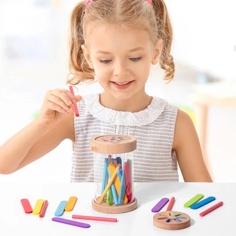 צעצוע מונטסורי מעץ למיון צבעים ופיתוח מוטוריקה עדינה – תמונה 4