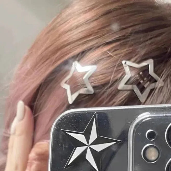 סיכות לשיער בצורת כוכב - חבילת 50 יחידות בצבעי כסף וזהב לעיצוב תסרוקת מושלם – תמונה 2