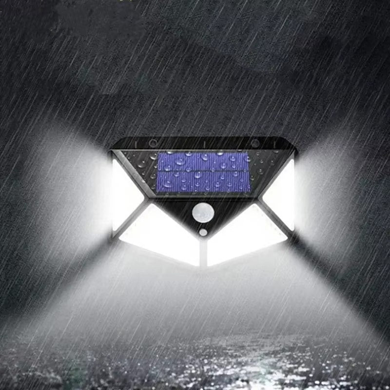מנורת קיר סולארית עם 100 נורות LED וחיישן תנועה IP65 – תמונה 5