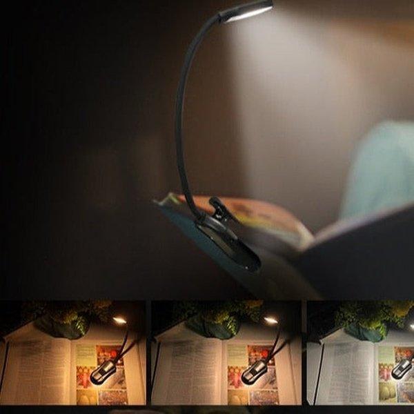 מנורת קליפס LED נטענת בחיבור USB עם 3 מצבי תאורה – תמונה 3