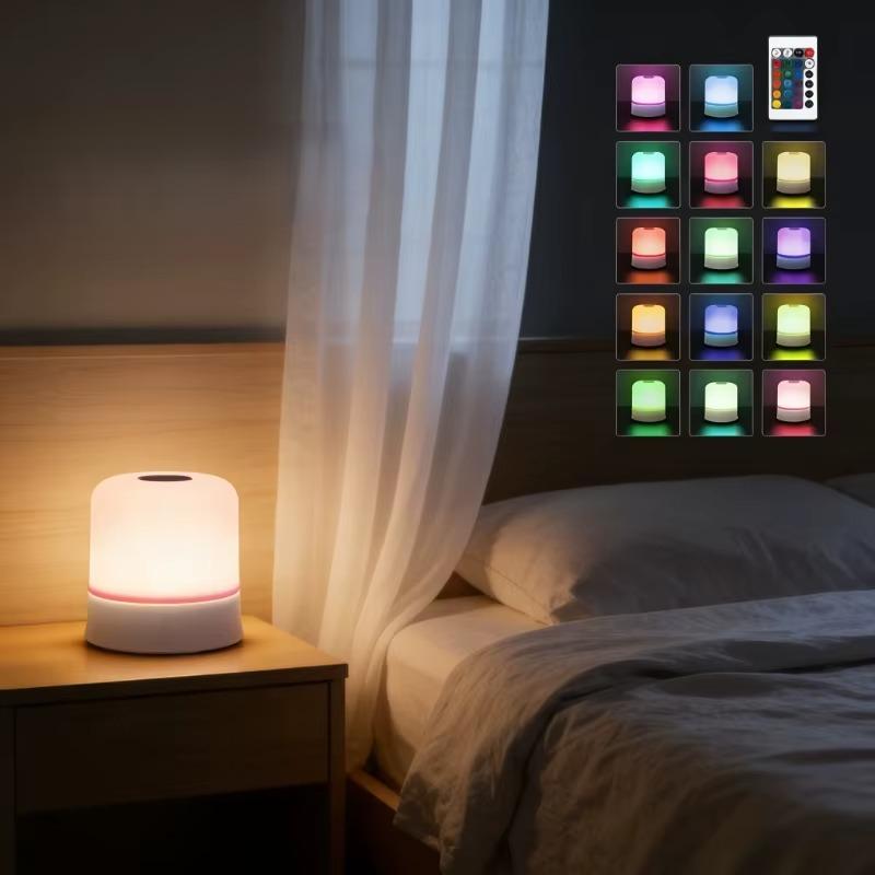 מנורת לילה RGB נטענת עם שלט, מגע ו-16 צבעים – תמונה 4