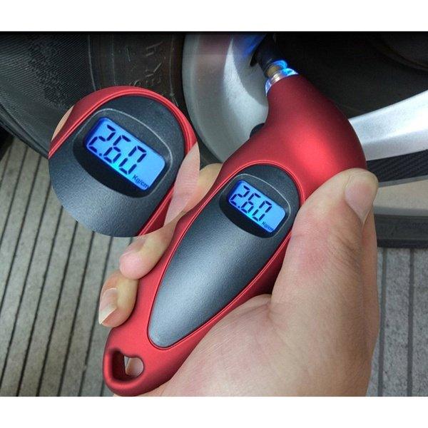 מודד לחץ אוויר דיגיטלי לצמיגים עם תצוגת LCD ברורה - מדויק ומהיר לרכב ואופניים – תמונה 3