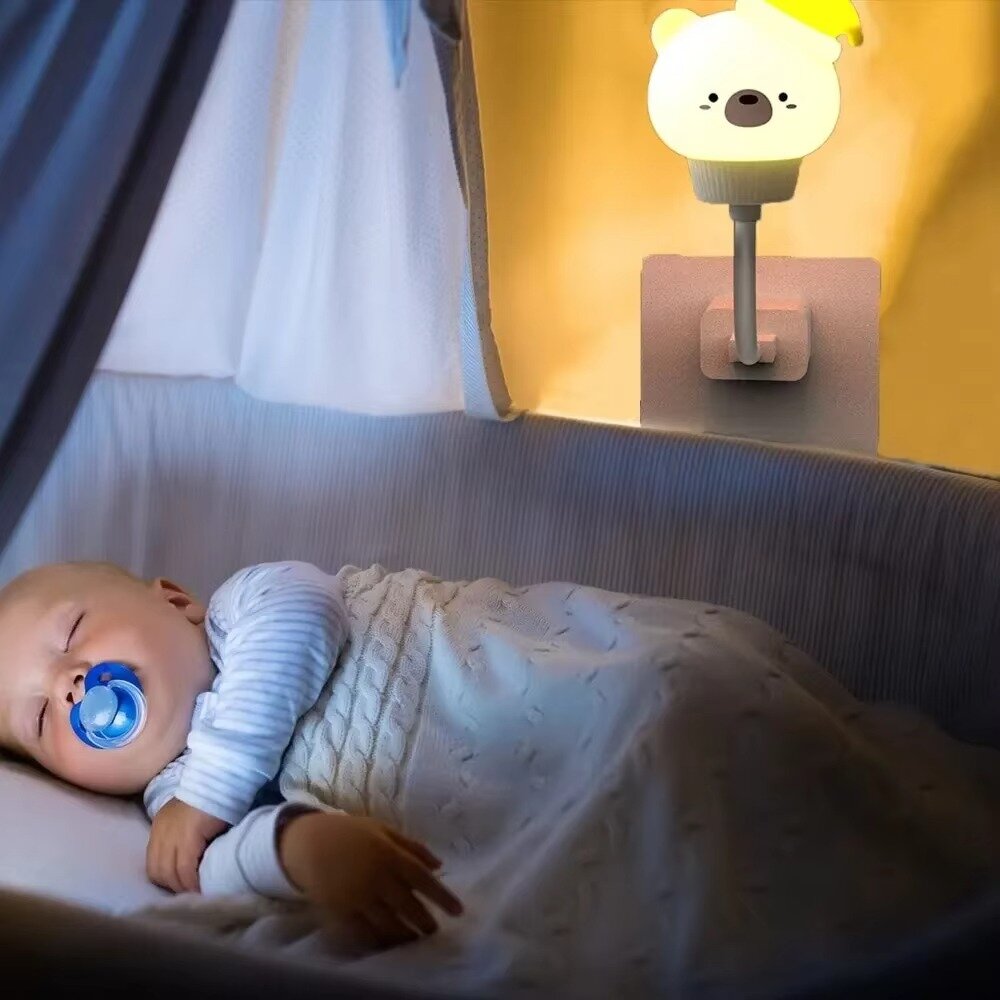 מנורת לילה לילדים עם שלט, חיבור USB ועיצובי חיות – תמונה 4