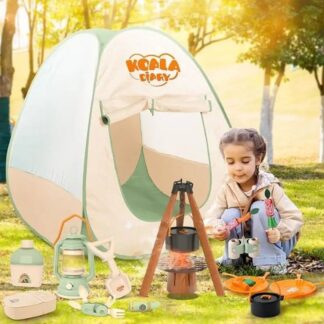 ערכת קמפינג לילדים עם אוהל, מדורה ואביזרי שטח מגוונים