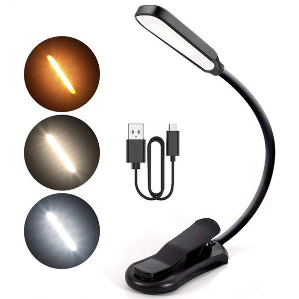 מנורת קליפס LED נטענת בחיבור USB עם 3 מצבי תאורה