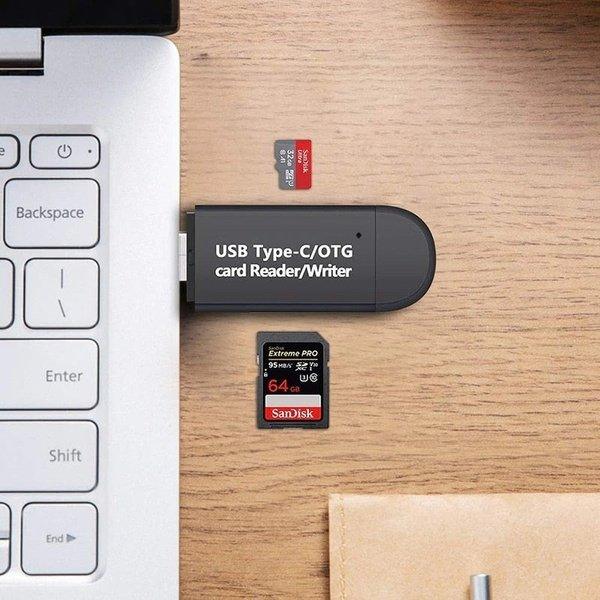 קורא כרטיסים SD TF רב תכליתי עם חיבור USB ו-OTG להעברת קבצים מהירה לנייד – תמונה 3