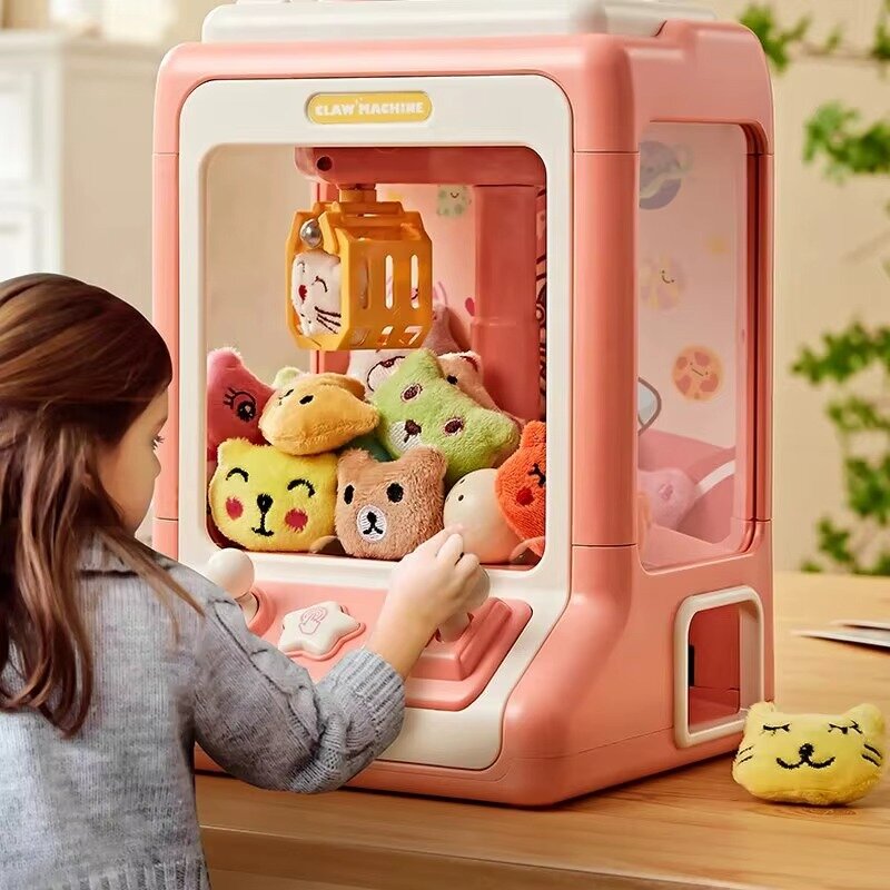 מכונת מנוף בובות ביתית לילדים עם 10 בובות וחיבור USB – תמונה 3
