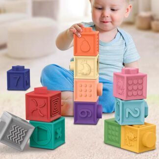 קוביות סיליקון לתינוקות – סט 12 קוביות התפתחותיות רכות