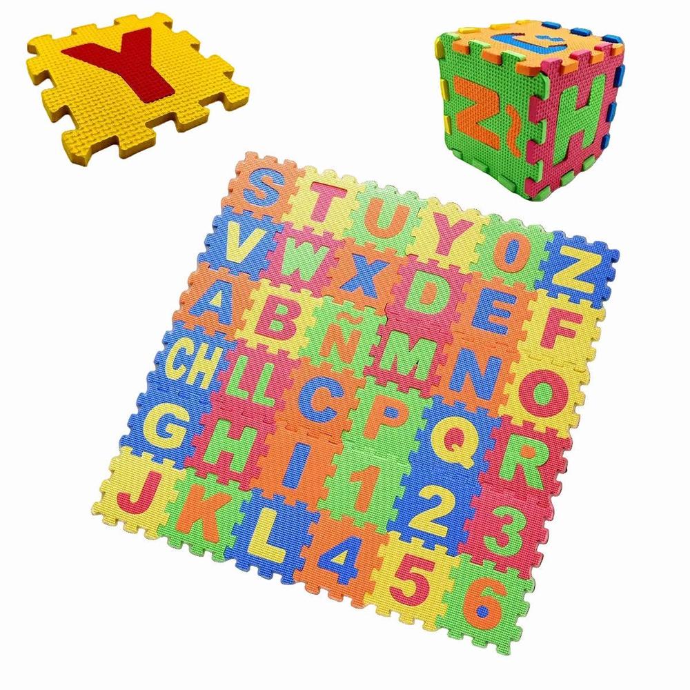 פאזל ספוג ללימוד אנגלית צבעוני לילדים, 36 חלקים במידות 14x14 סמ – תמונה 5