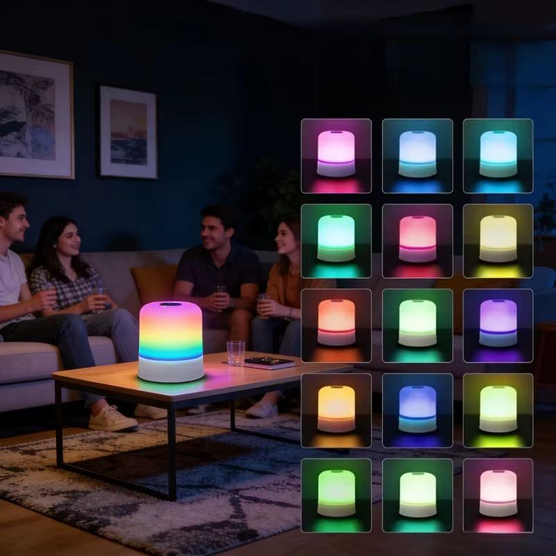 מנורת לילה RGB נטענת עם שלט, מגע ו-16 צבעים – תמונה 2
