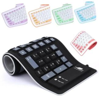 מקלדת סיליקון מתקפלת עמידה למים עם חיבור USB שקטה וניידת