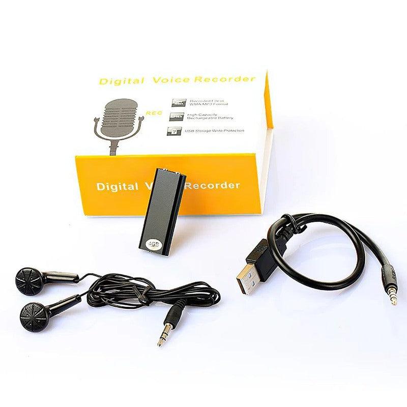 מכשיר הקלטה זעיר נטען USB עם זיכרון 8GB ואוזניות כלולות - דיסקרטי וקומפקטי – תמונה 5