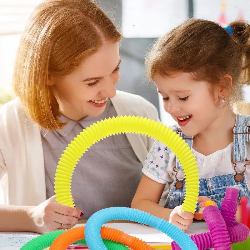 צינורות פופ טלסקופים גמישים – סט 24 ליצירה ובנייה לילדים – תמונה 2