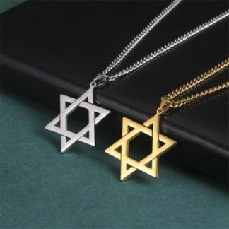 שרשרת מגן דוד מפלדת אל-חלד לגברים ולנשים 60 סמ