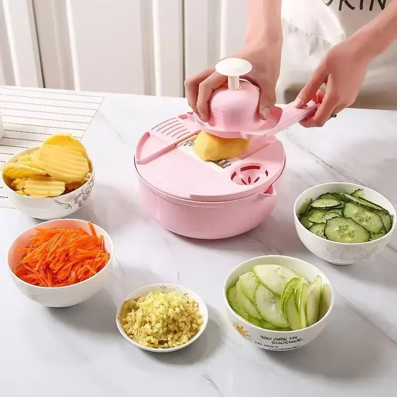 מנדולינה לחיתוך ירקות עם סכינים מתחלפות וידית בטיחותית – תמונה 2