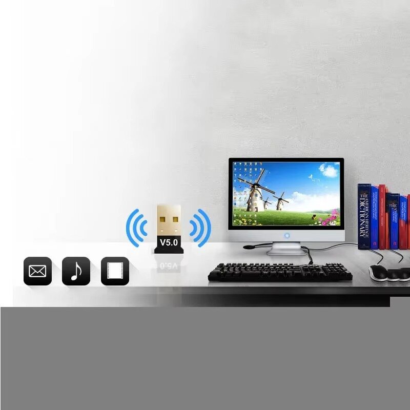 מתאם בלוטוס USB מיניאטורי למחשב - חיבור קל למחשבים, אוזניות ומדפסות – תמונה 5
