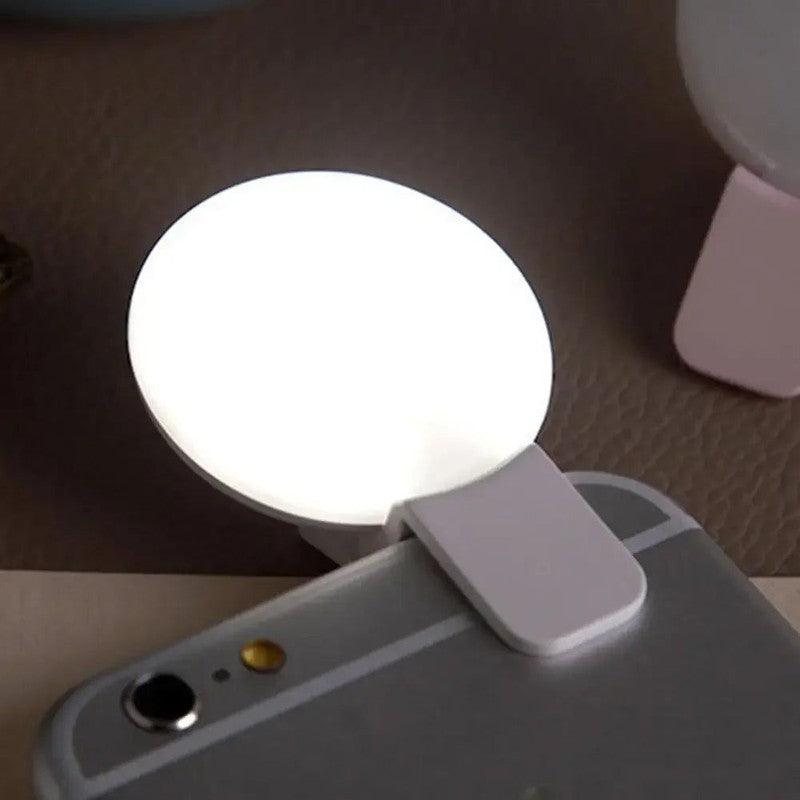 רינג לייט לסלפי מקצועי עם קליפס - תאורת LED נטענת לסמארטפון – תמונה 3