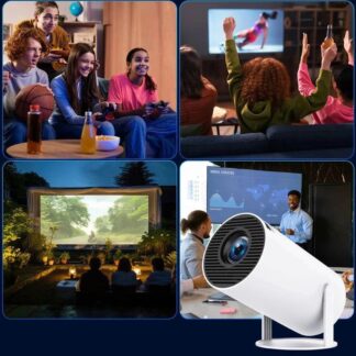 מקרן נייד אנדרואיד 4K עם Wi-Fi ובלוטות', רמקול מובנה ואיכות הקרנה מרהיבה