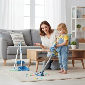 שואב אבק לילדים חשמלי עם ערכת ניקיון ואביזרים מתחלפים